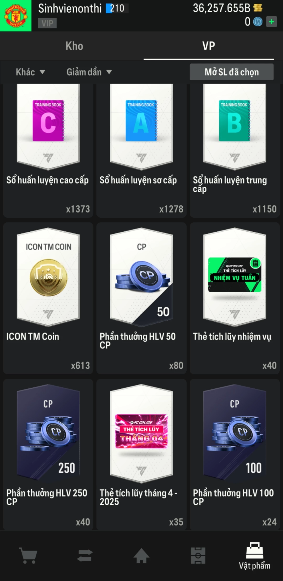 Ảnh ACC mở thẻ (LOẠI SVIP) gồm 1500+ đến 1800+ thẻ cầu thủ từ Siêu sao đến Miền núi các loại. Có sẵn BP trắng từ 26.000 tỷ BP đến 36.000 tỷ BP